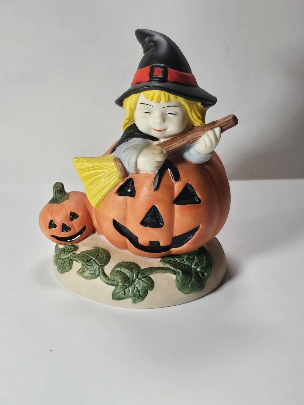Vintage Walmart Halloween Witch JackO Lantern Ceramic Pumpkin Fall Decor